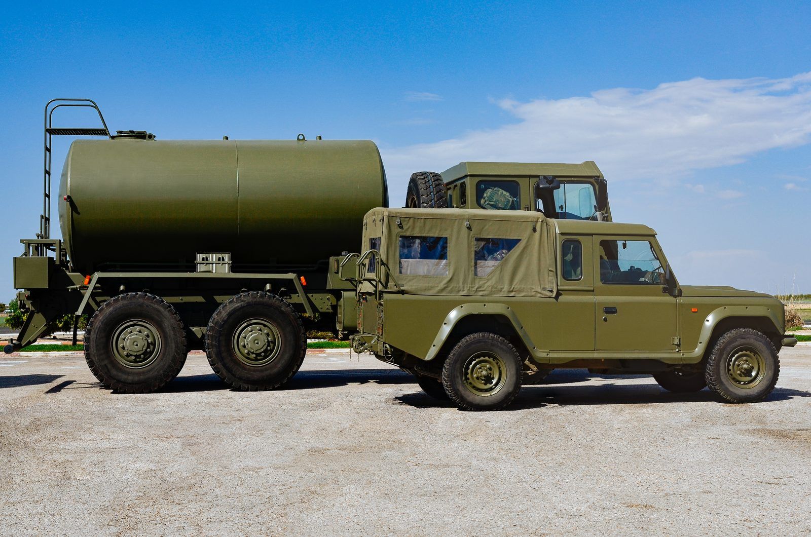 Military tanker truck and utility vehicle
